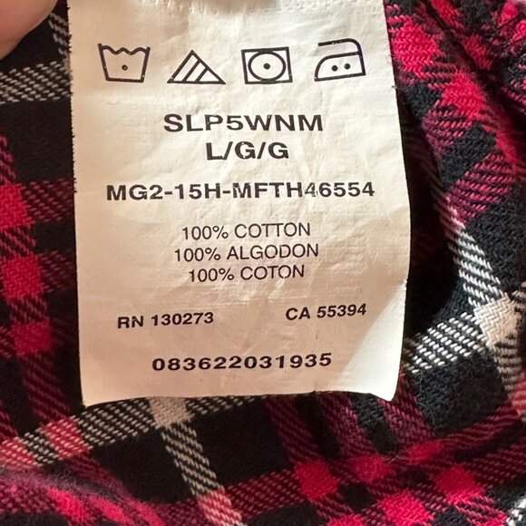 Riders By Lee Women's Red & Black Plaid Button-Up Shirt Size L - Picture 4 of 10
